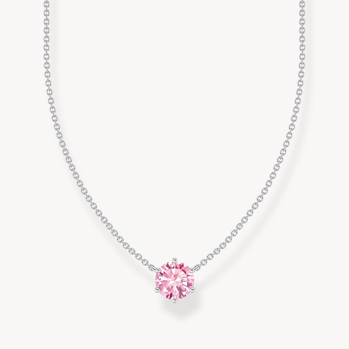 Collier, argent, zirconium rond rose, élégant, Thomas Sabo, allemagne