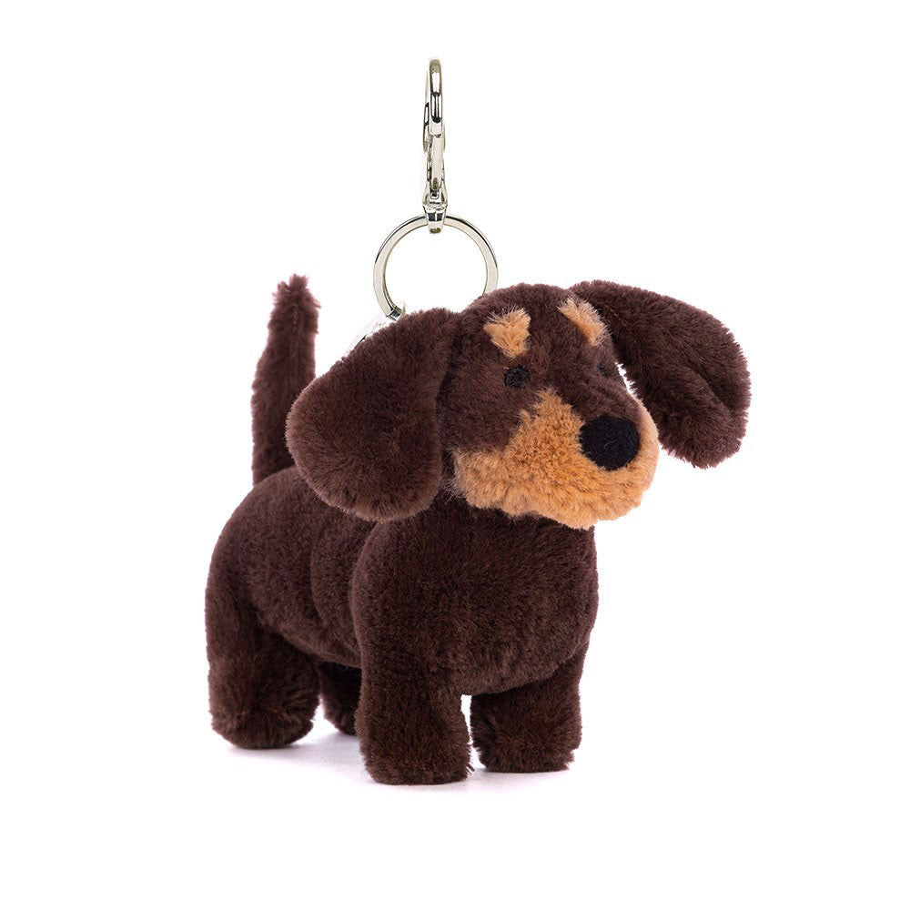 Porte-clés jellycat Otto chien saucisse peluche toutou jouet