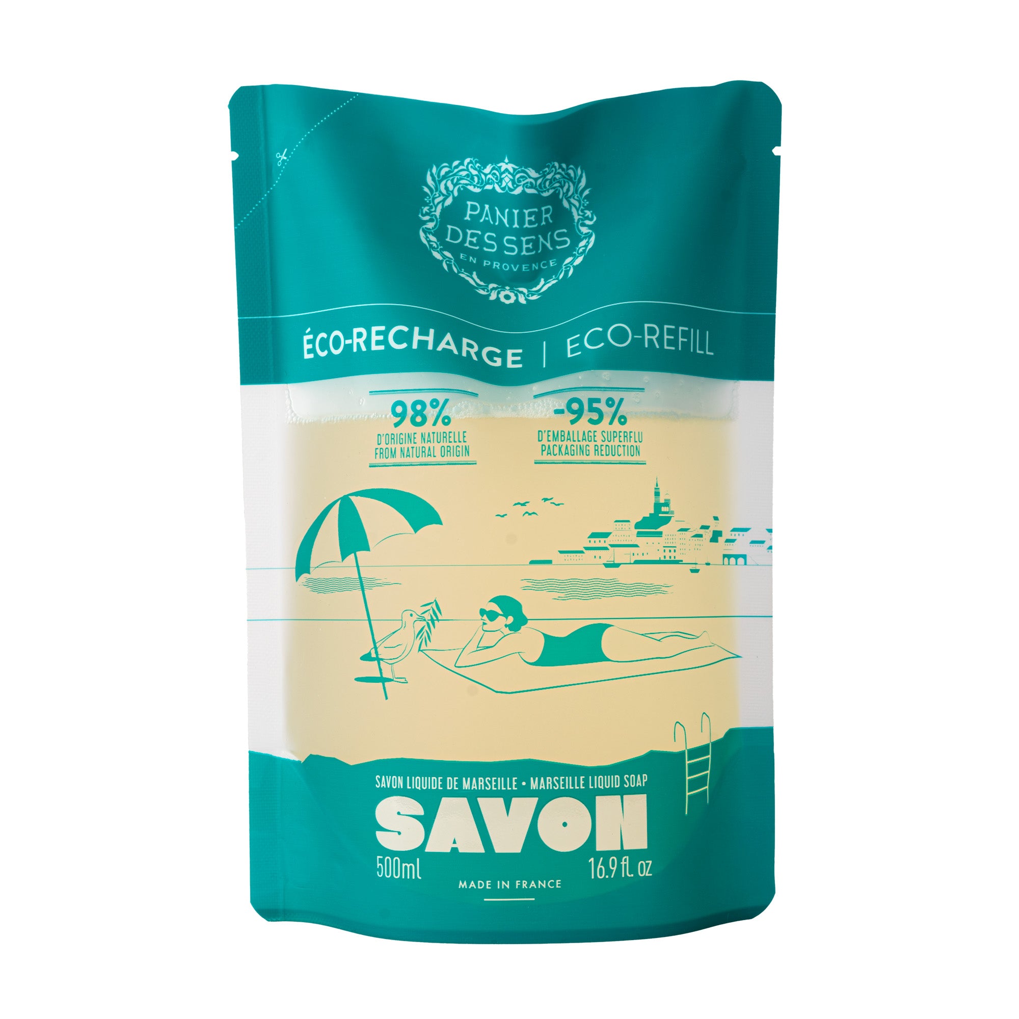 Recharge Savon liquide Marseille Olive Édition limitée 25 ans Panier des Sens France maison tendance éco-recharge