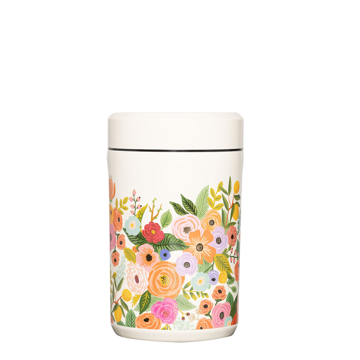 Corkcicle Rifle Paper garden party contenant hermétique fleur crème colorée