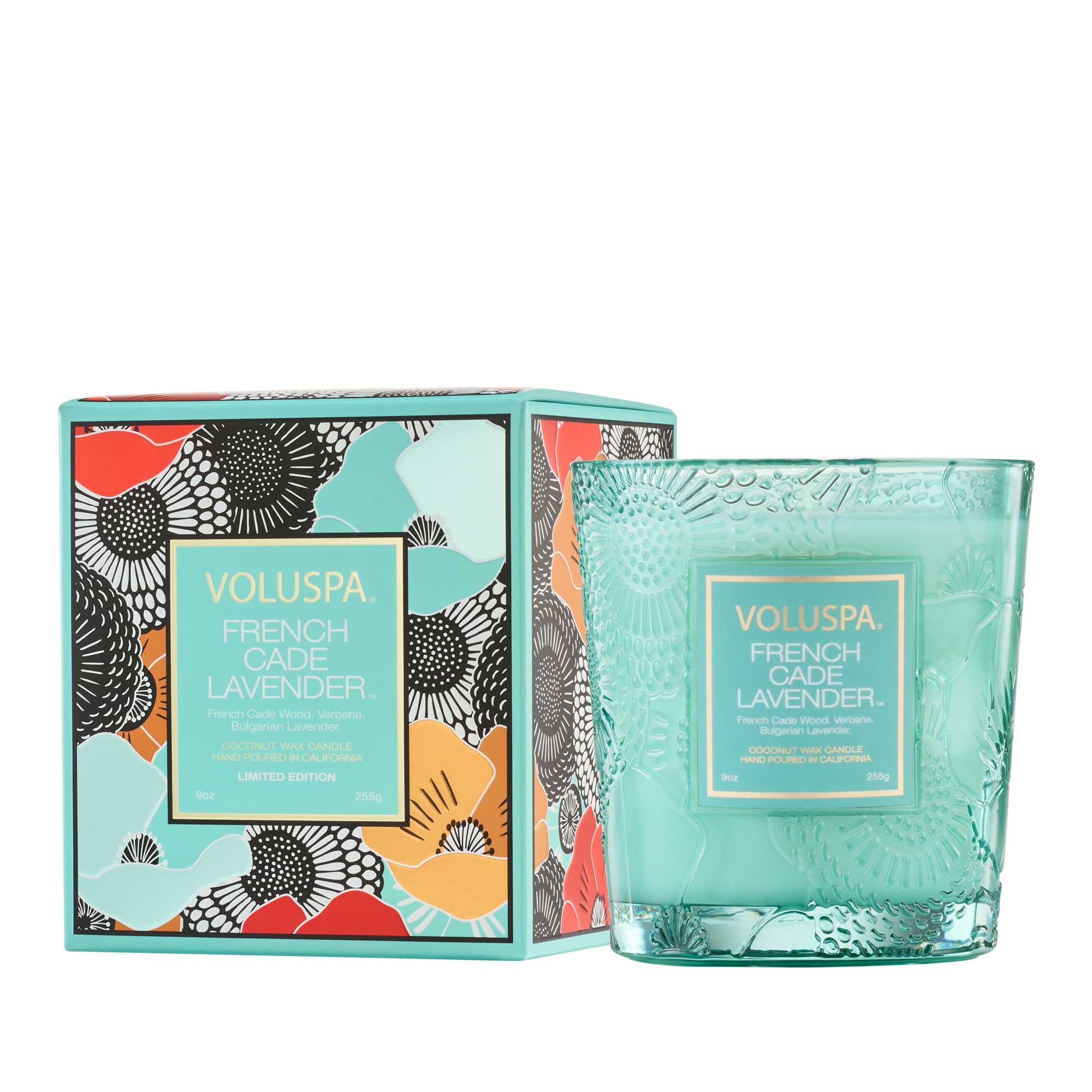 Bougie ou chandelle édition limitée Voluspa odeur French Cade Lavender en 9 oz
