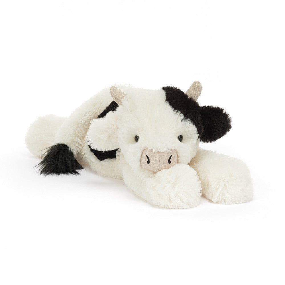 Peluche Smudge Vache Cow Jellycat toutou blanc noir tendance