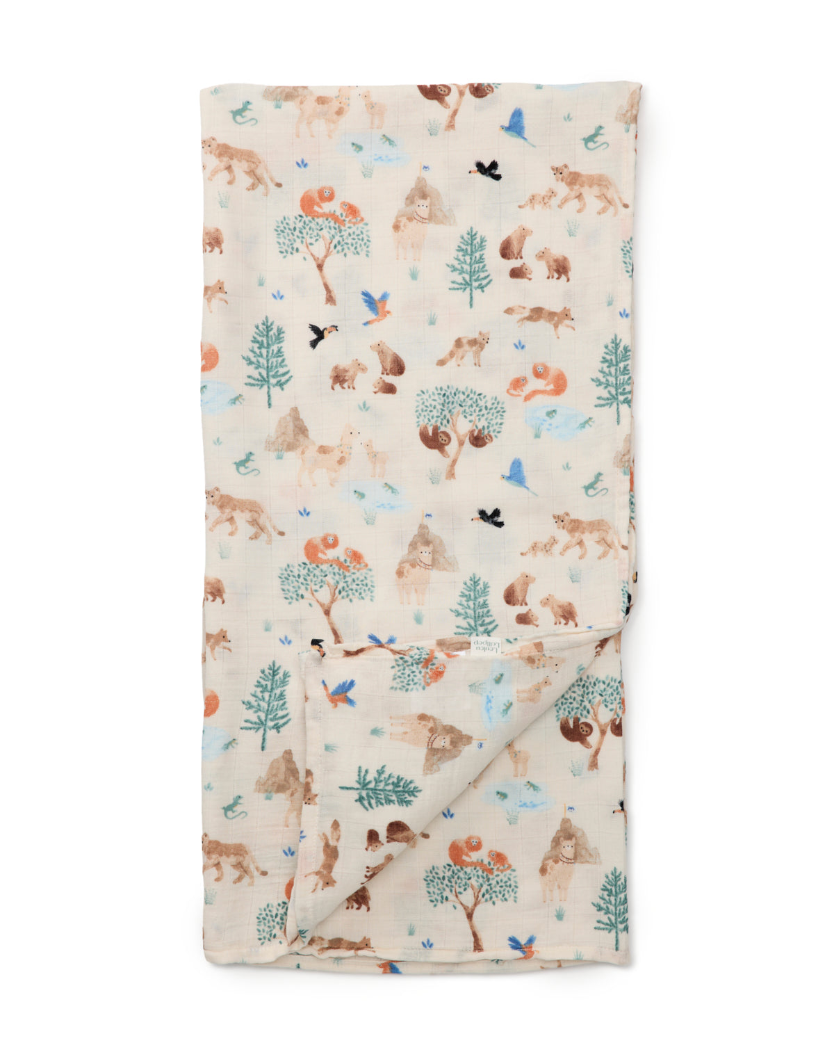 Mousseline d’emmaillotage Lama Loulou Lollipop cute bébé tendance blanc animaux