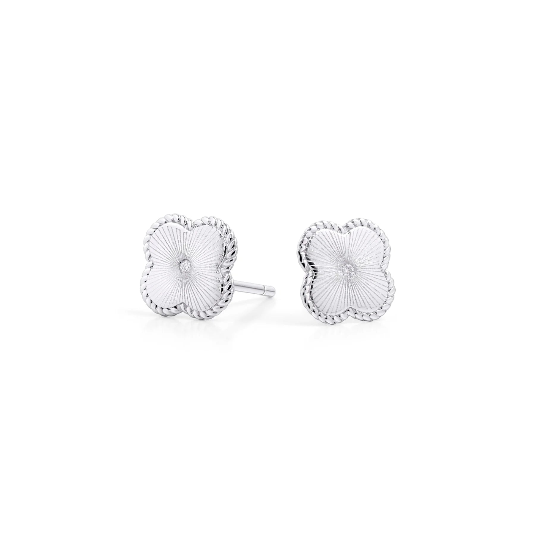 Boucles d’oreilles Mia Jewelry trèfle zircon acier inoxydable argent