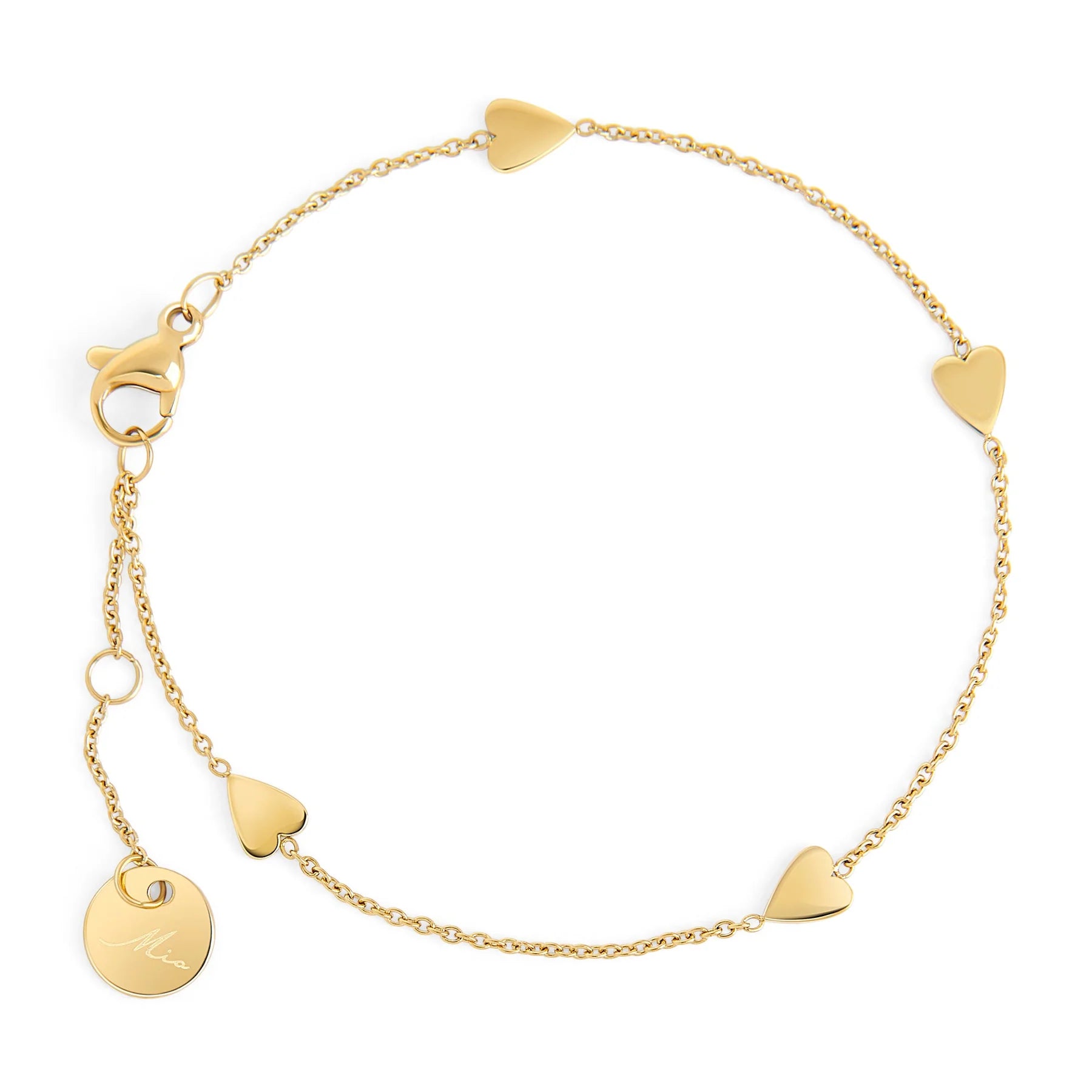 Bracelet mia Jewelry acier inoxydable coeur or