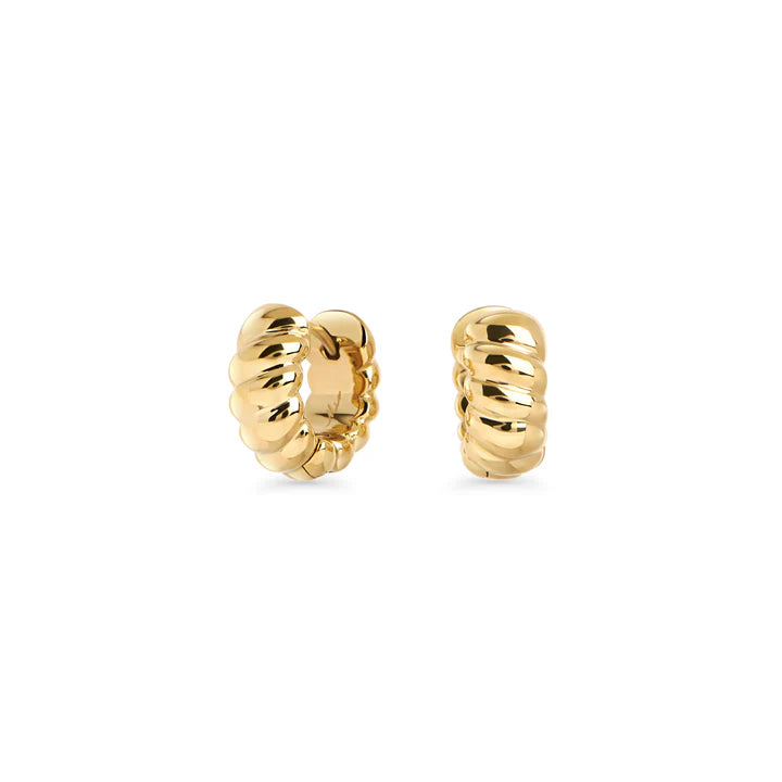 Boucles anneaux Lynn or acier inoxydable plaquée or twisté croissant bijoux Mia style mode