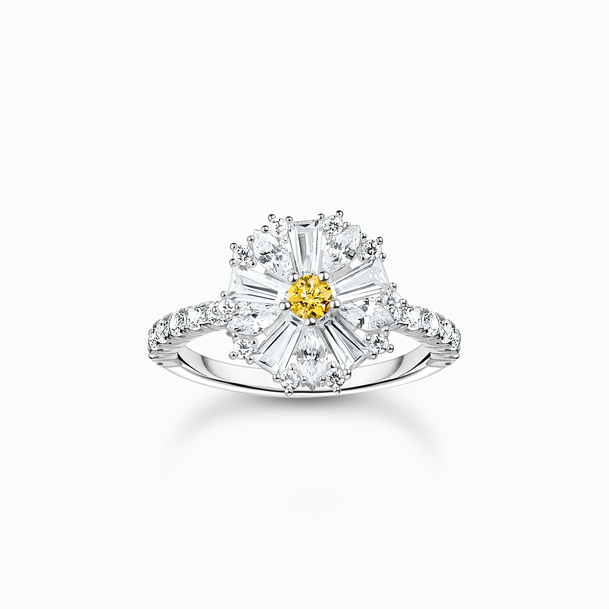 Bague Lovely Daisy marguerite Thomas Sabo argent sterling zircon blanc jaune Thomas Sabo bijoux mode style