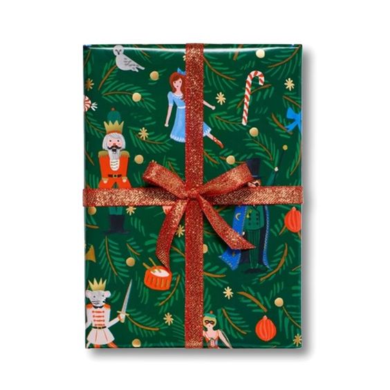 Papier d’emballage Rifle Paper CO. Casse Noisette cadeau vert