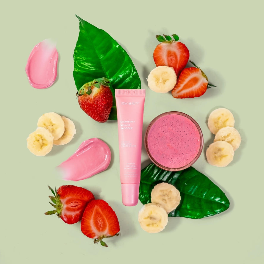 Baume lèvres teinté rose fraise banane