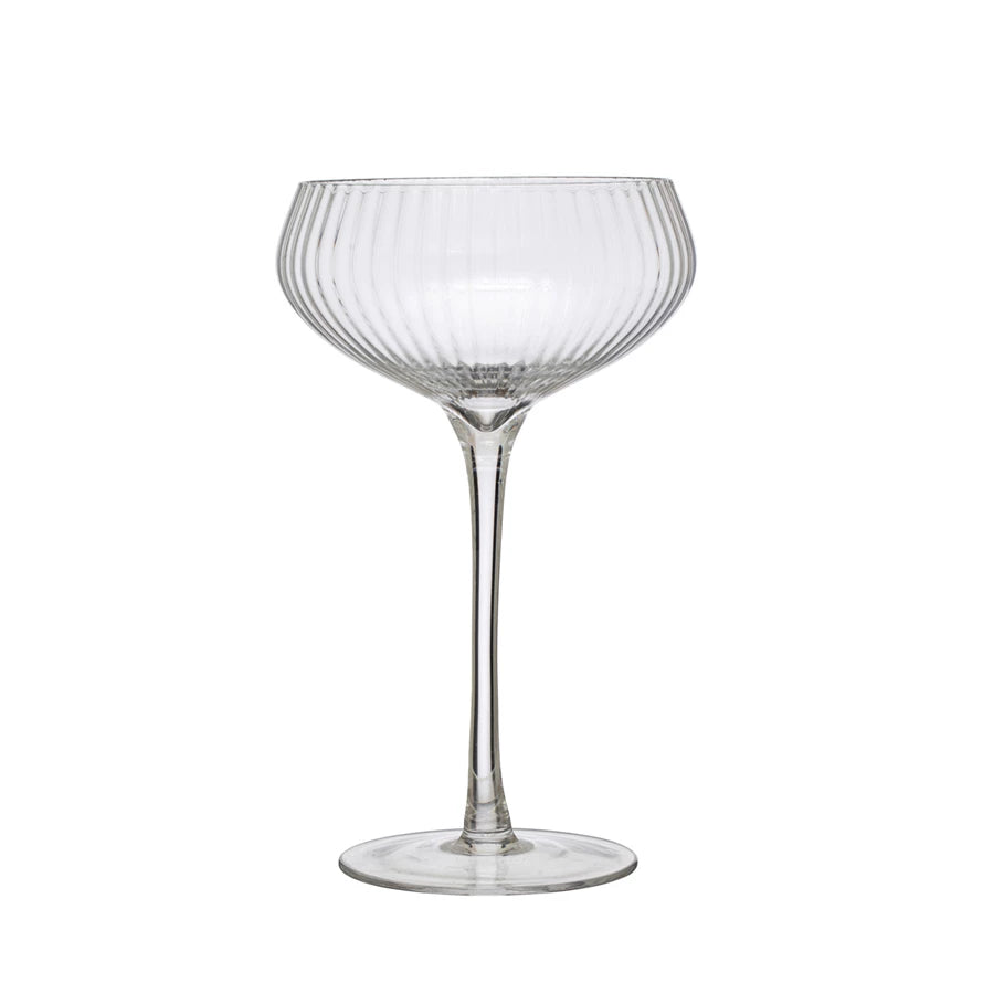 Coupe champagne verre Creative Co-op mid-century