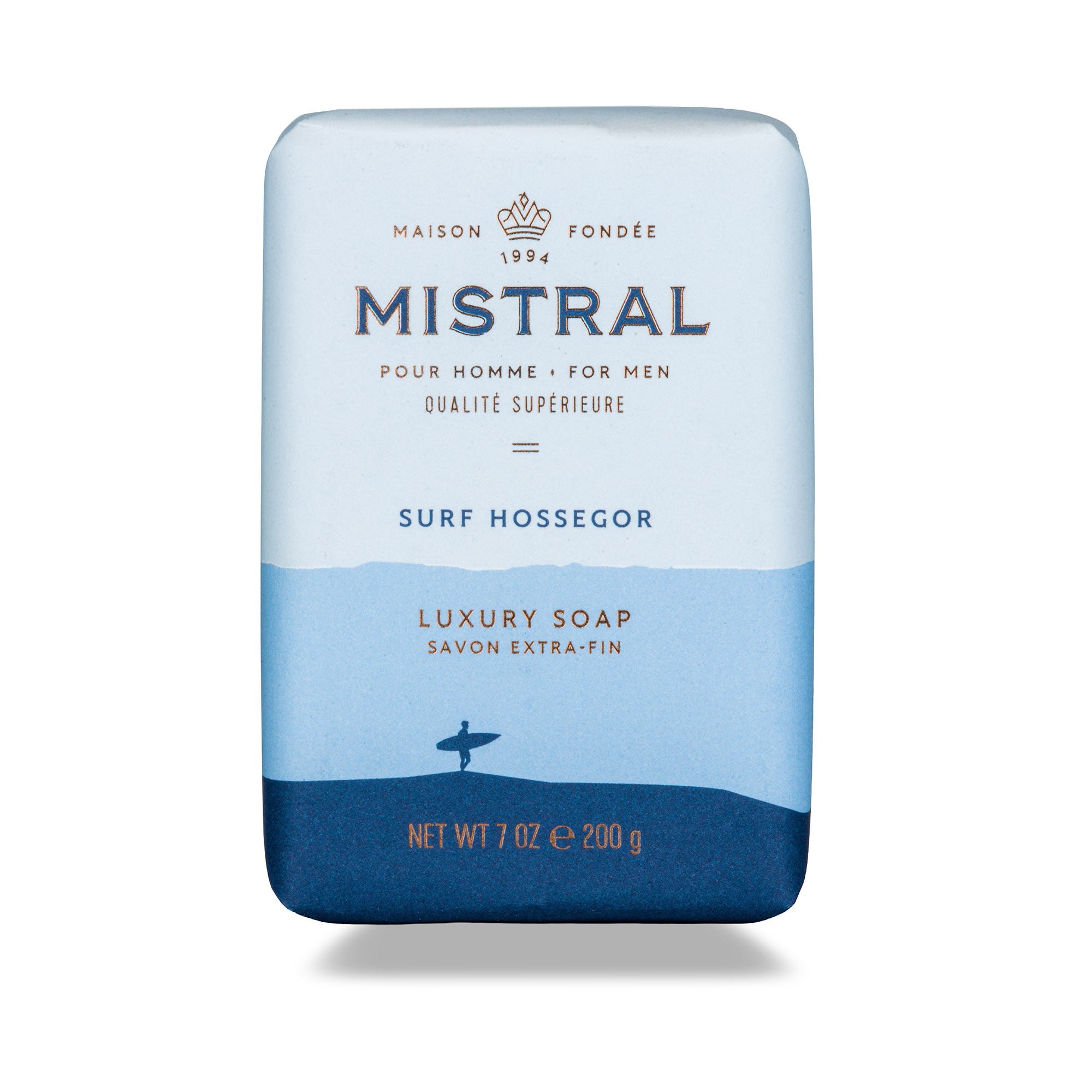 Savon en bar mistral surf hossegor bleu homme luxe france