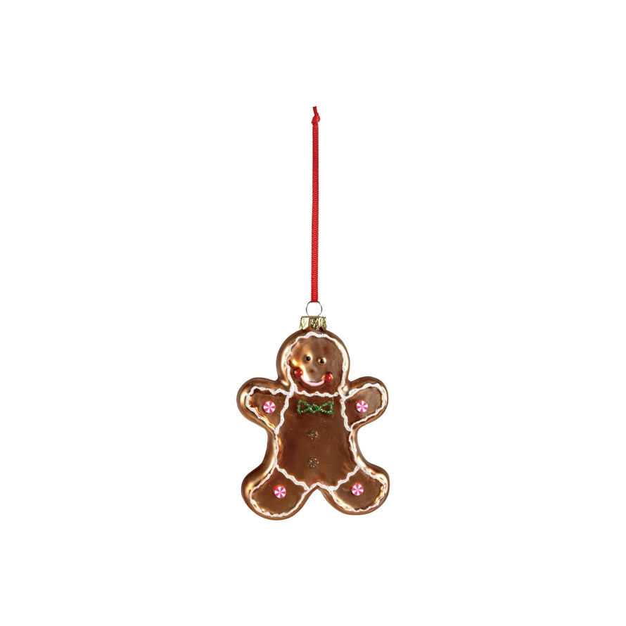 Ornement de Noël en verre soufflé Pain d’épices décoration hiver cute tendance