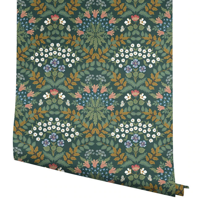 papier peint Rifle Paper co. Bramble vert