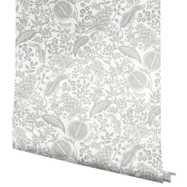 papier peint Rifle Paper co. pomegrenade argent