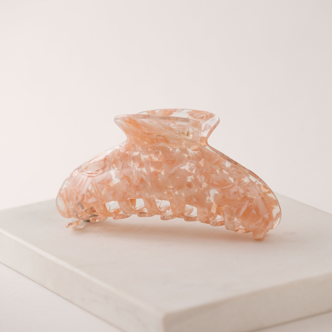 pince cheveux extra large marbrée rose