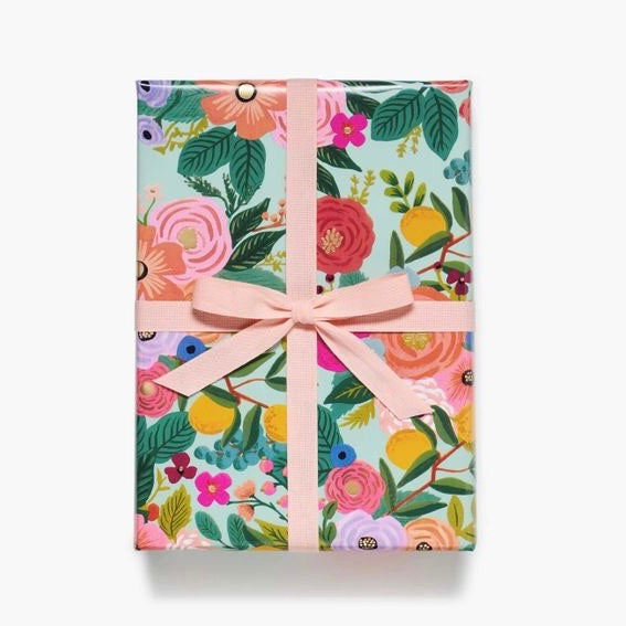 papier cadeau garden party vert menthe Rifle Paper co.