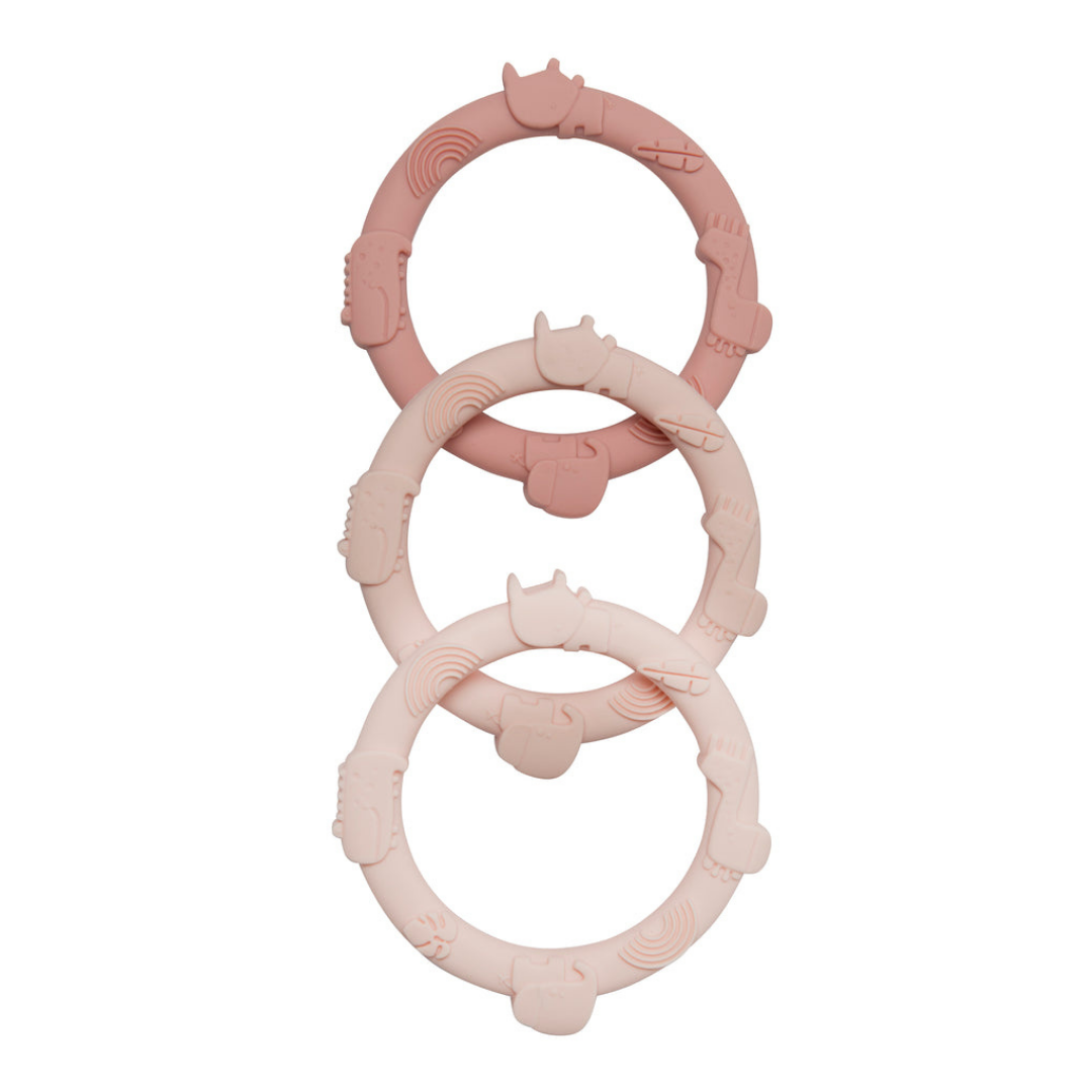 trio anneaux dentition silicone rose loulou lollipop