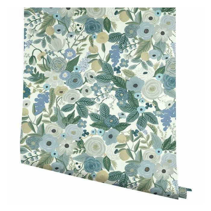 papier peint Rifle Paper garden party bleu
