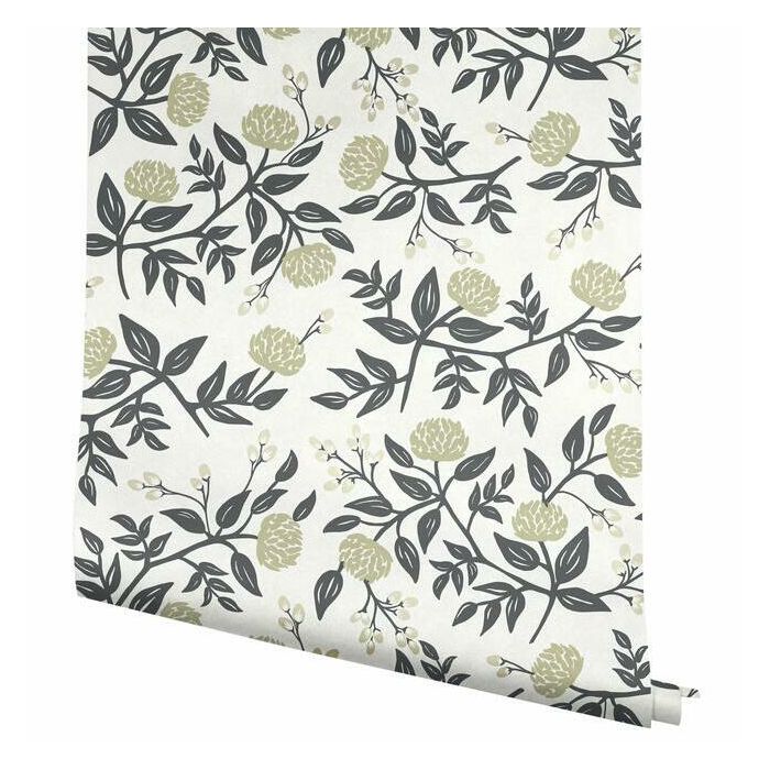 papier peint RiflePaper pivoines beige