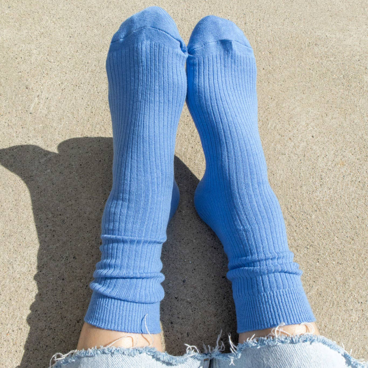Chaussettes mi‑mollet en coton - Bleu Poolside | Bondoodle