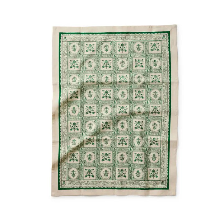 Linge mains coton Rifle Paper co. Vert artichoke