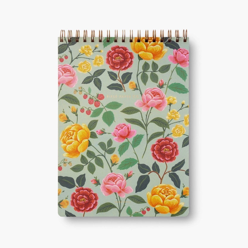 Cahier spirale Rifle Paper co. Rose vintage aqua