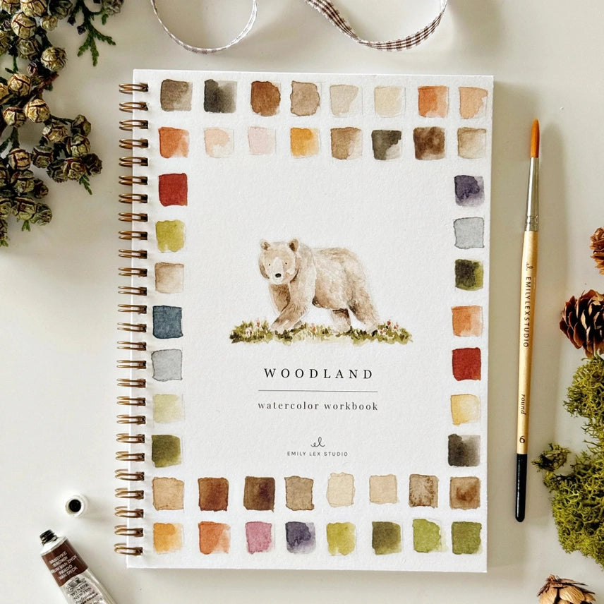 Cahier d'aquarelle Animaux de la Forêt Emily Lex Studio couleurs art dessin peinture créativité 