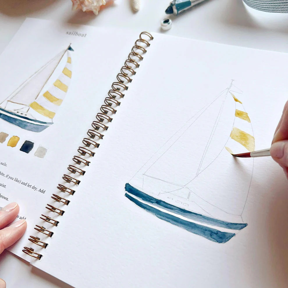 Cahier d’aquarelle - Bord de mer | Emily Lex Studio
