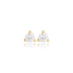 Boucles d’oreilles zircon 3mm argent Sterling placage or