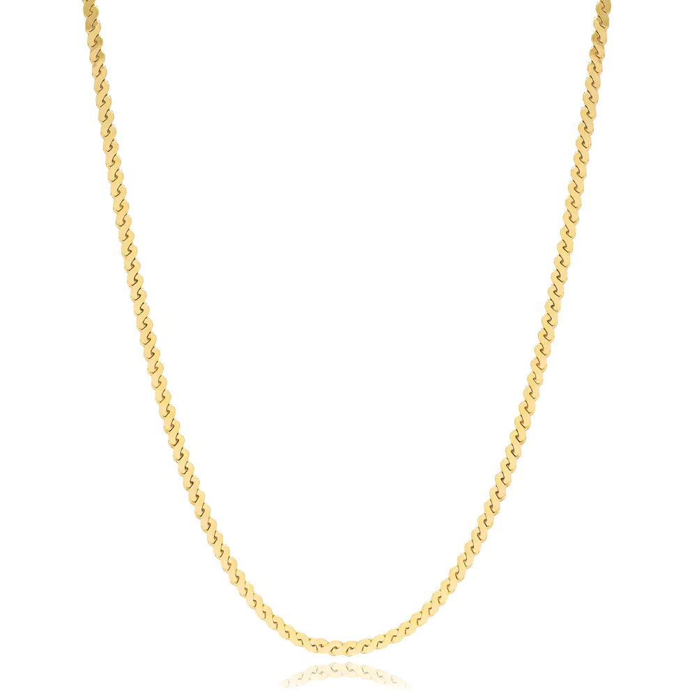 Collier chaine serpentine argent Sterling placage or