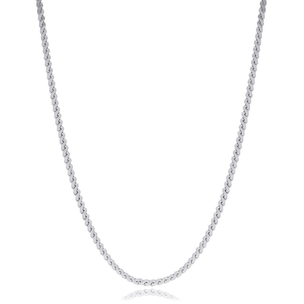 Collier chaine serpentine argent Sterling 