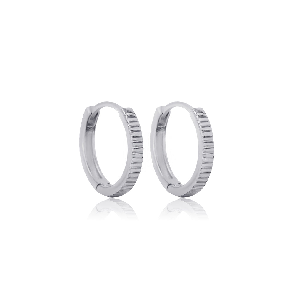 Anneaux Huggie Argent 925 Cannelé