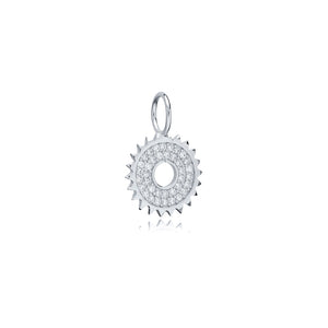 Charm soleil collier pendentif zircon pavé argent Sterling 