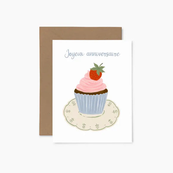 Carte Cup Cake Joyeux Anniversaire