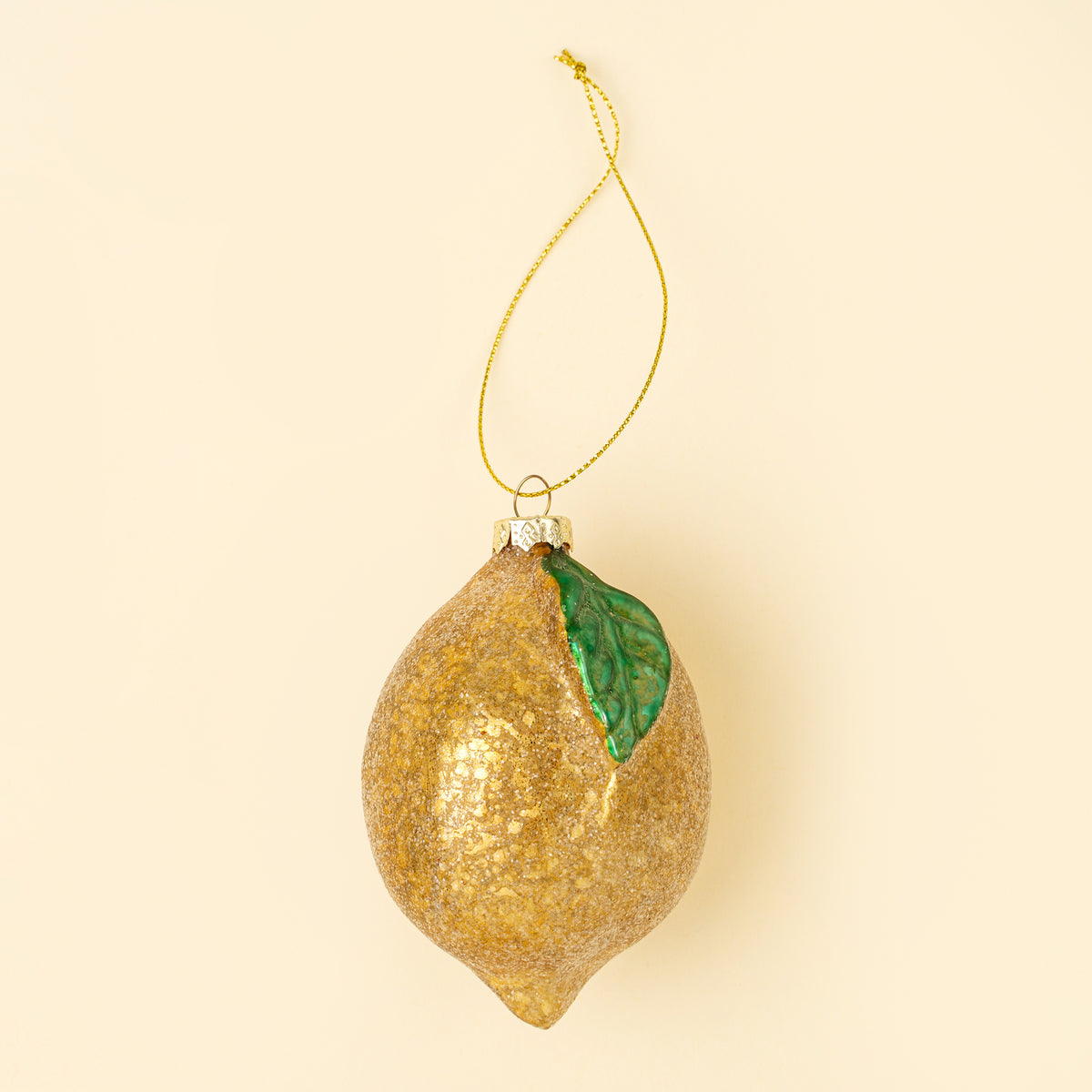 Ornement Noël citron brillant jaune cadeau Indaba