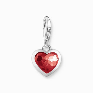 Breloque Charm Coeur Rouge Argent