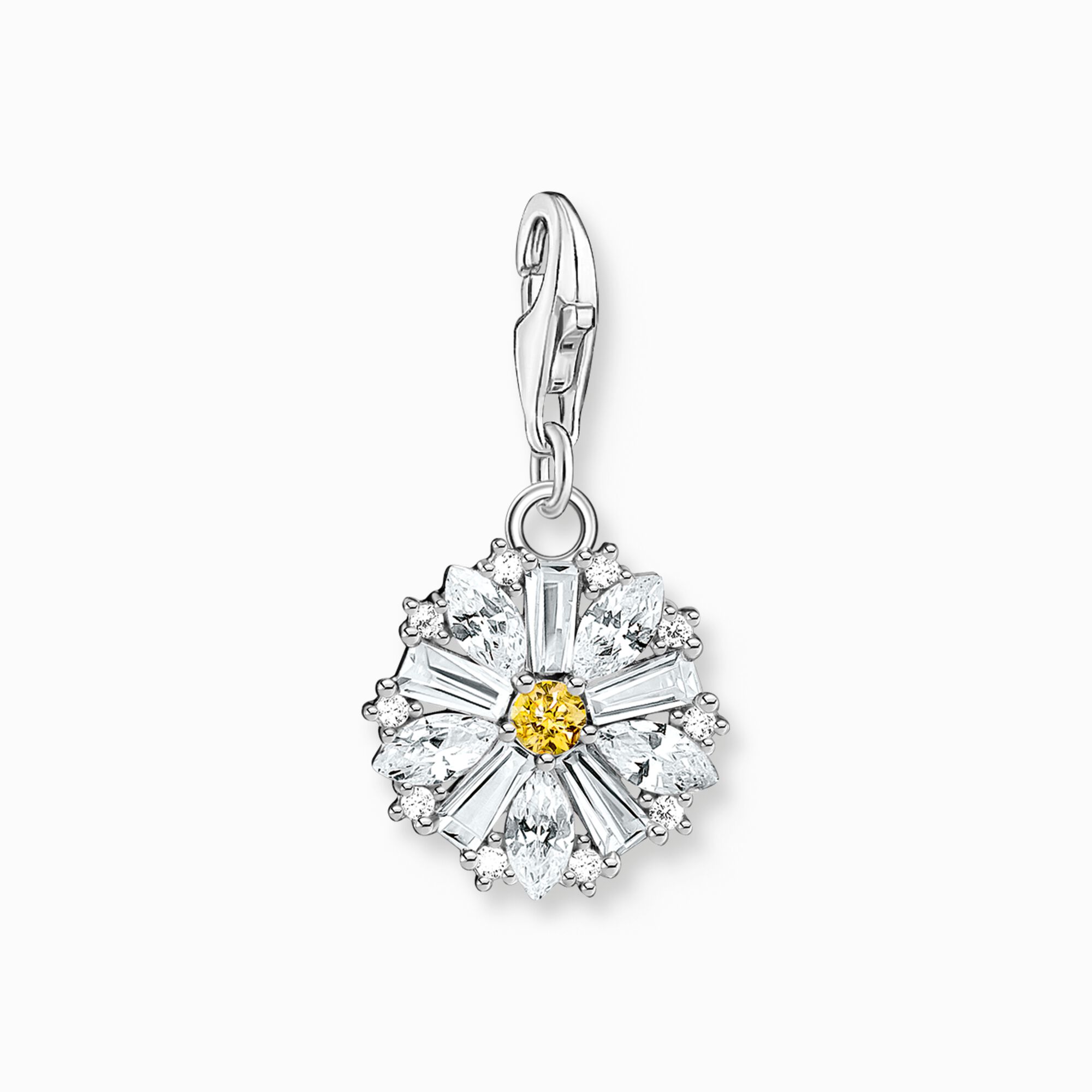 Charm breloque marguerite Lovely Daisy argent sterling zircon blanc jaune style bracelet mode bijoux Thomas Sabo 