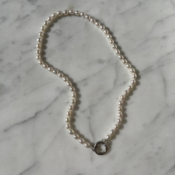 Collier Perle Naturelle Ovale 5.5-6.5 mm