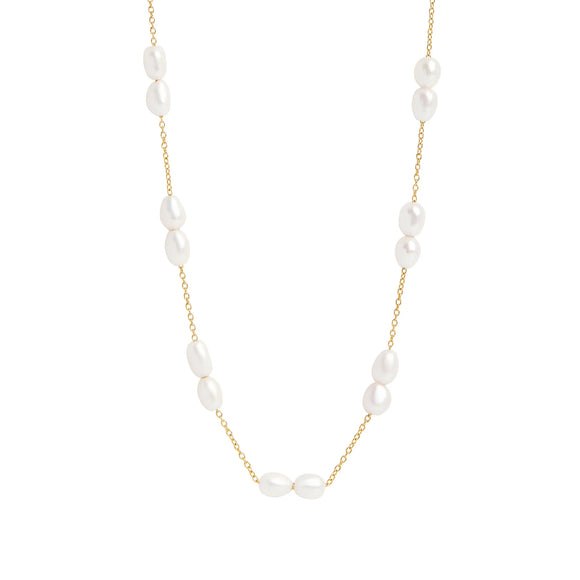 Collier Perle Océane Mia Bijoux 15.75 à 17.75 pouces Acier Inoxydable Or