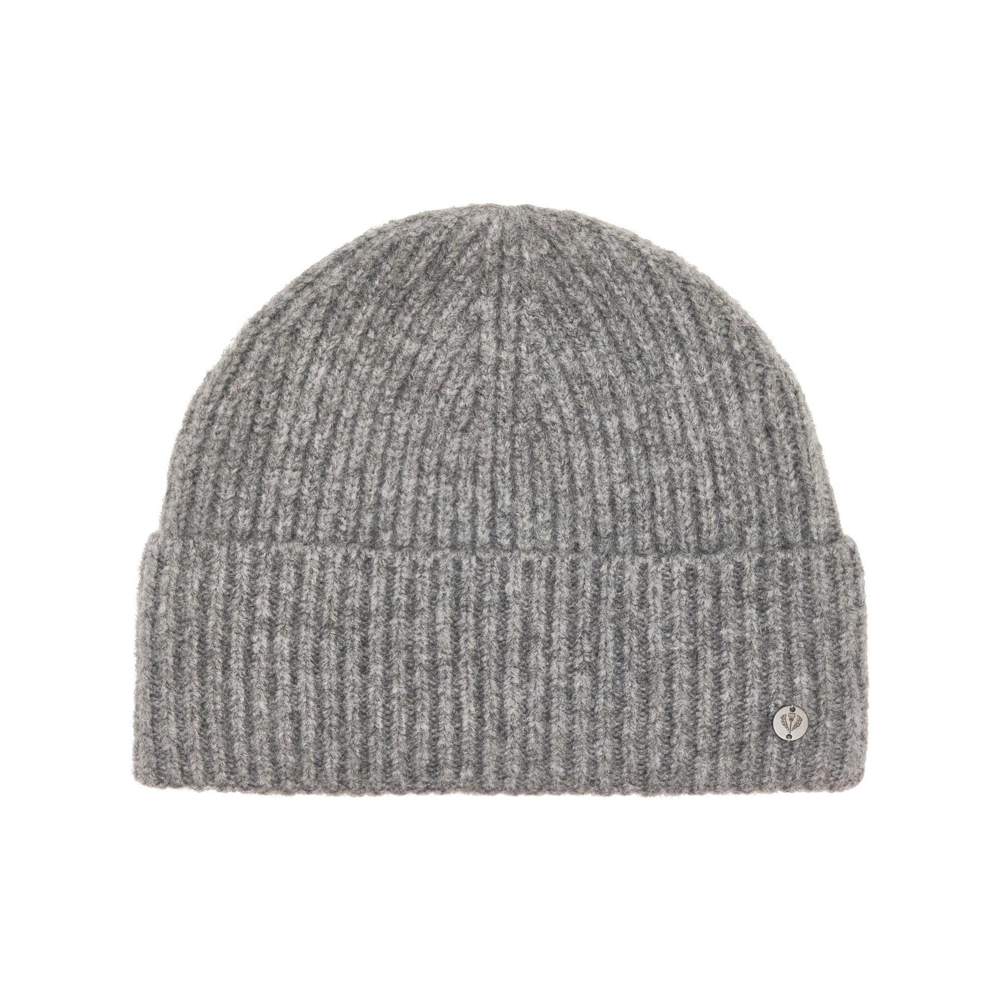 Tuque côtelée en mélange de laine - Gris Moyen