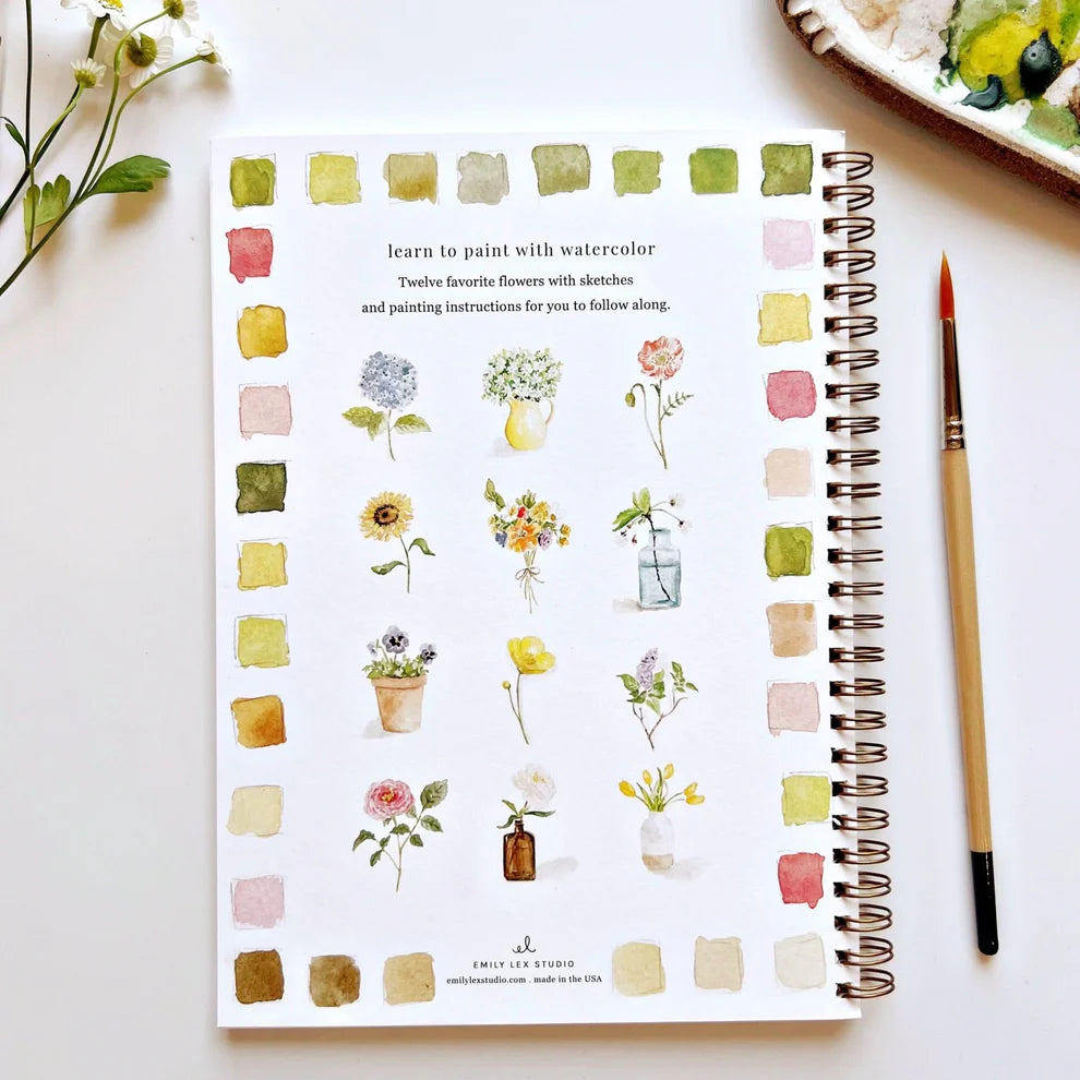 Cahier d’aquarelle - Fleurs | Emily Lex Studio
