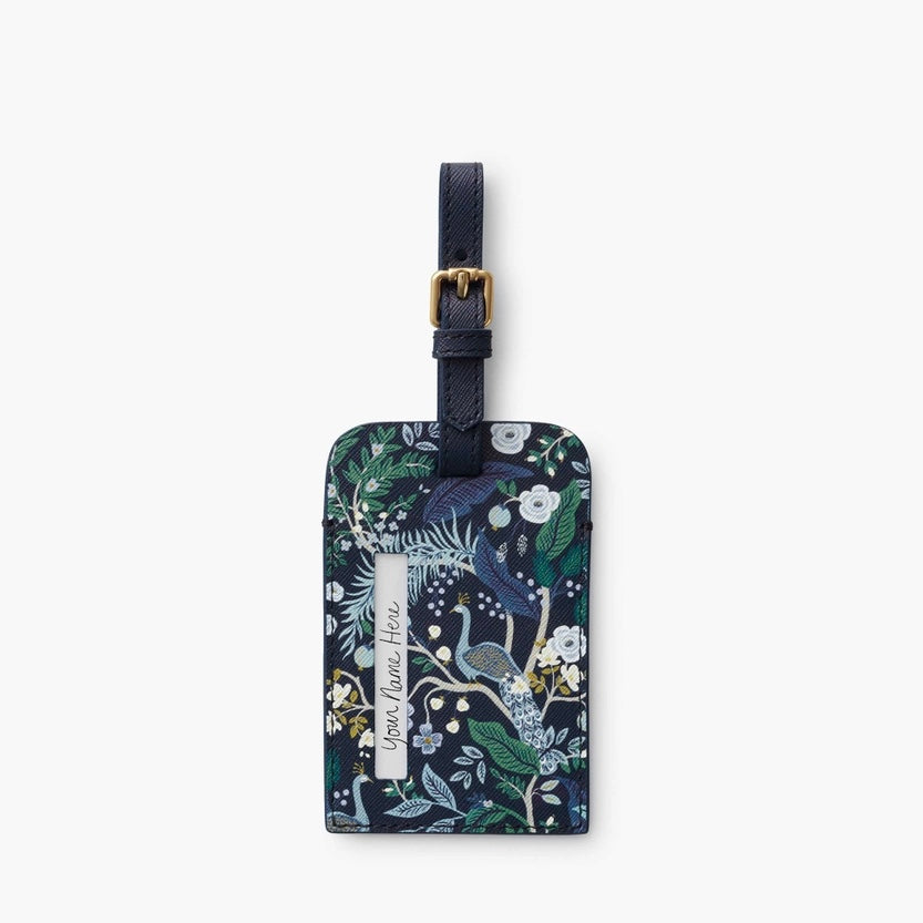 Rifle Paper co. Étiquette bagage voyage Peacock 