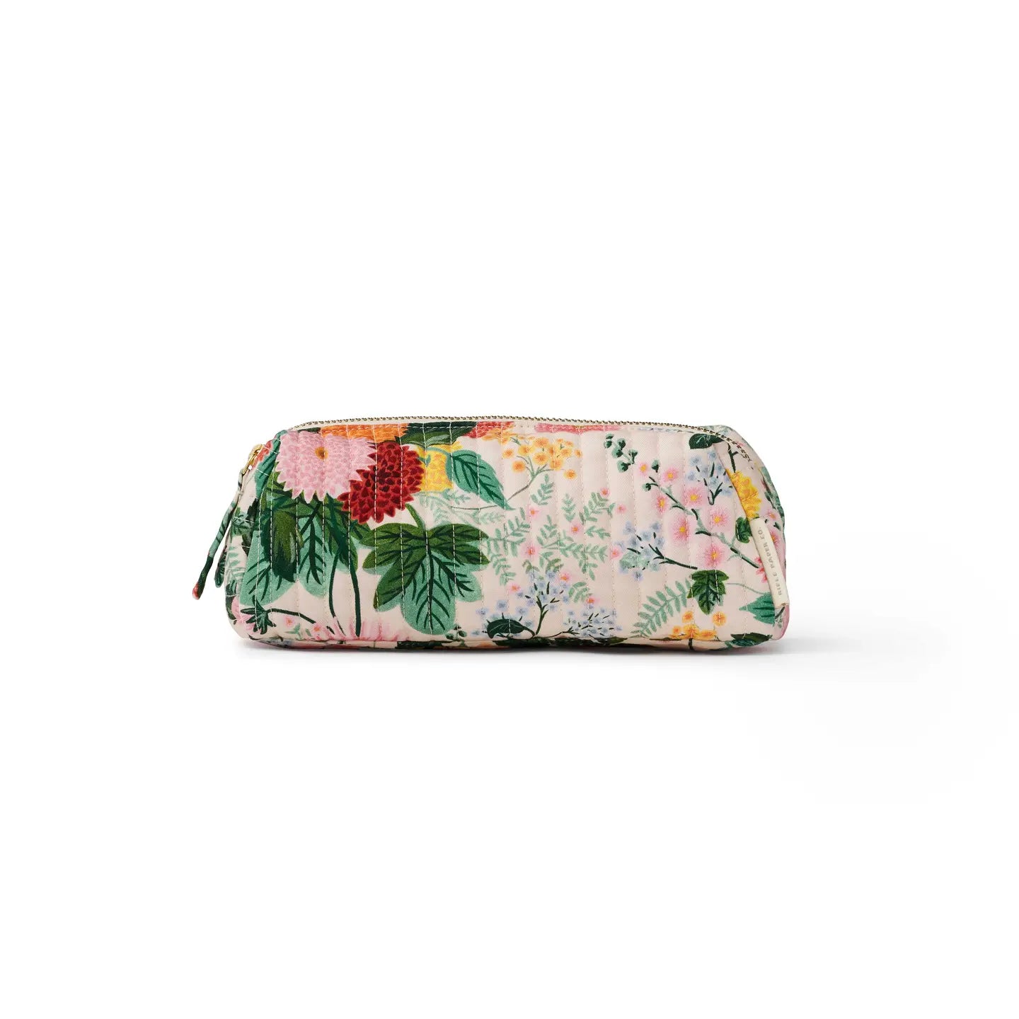 Pochette cosmétique matelassée Motif Dahlia Rifle Paper Co. Déplacement voyage pratique cute tendance blanc fleuri coloré 