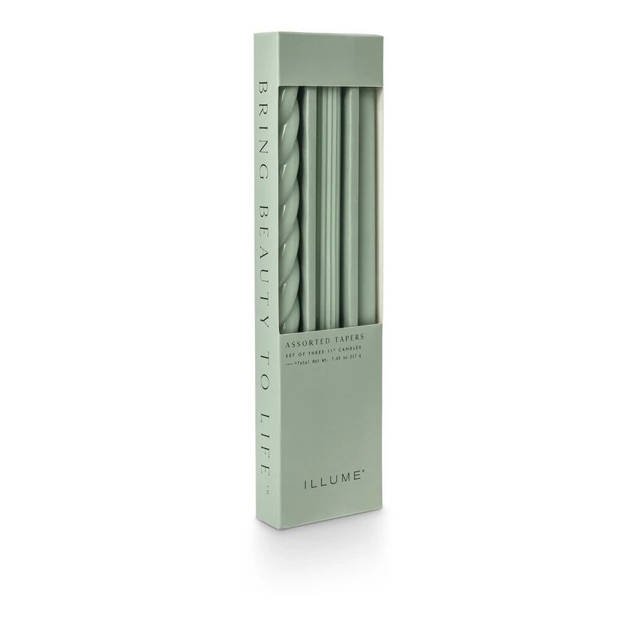 Bougie chandelle vert sauge illume maison décoration 