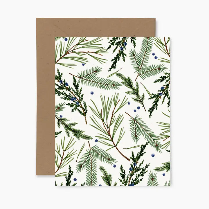 Carte de Noël Aiguille de sapin Papier Fleuri Co. Cute tendance mode hiver cadeau 