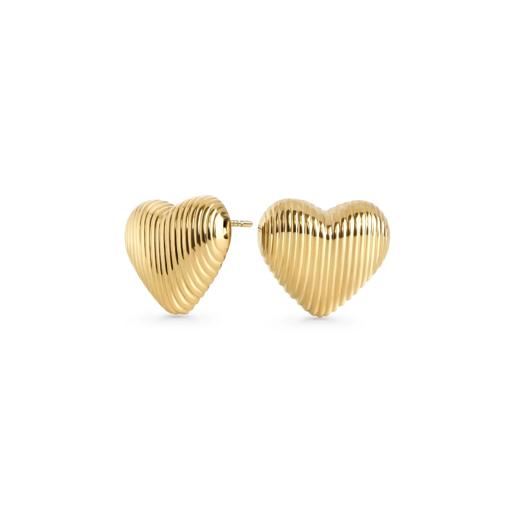 Boucles d’oreilles acier inoxydable plaqué or coeur Mia