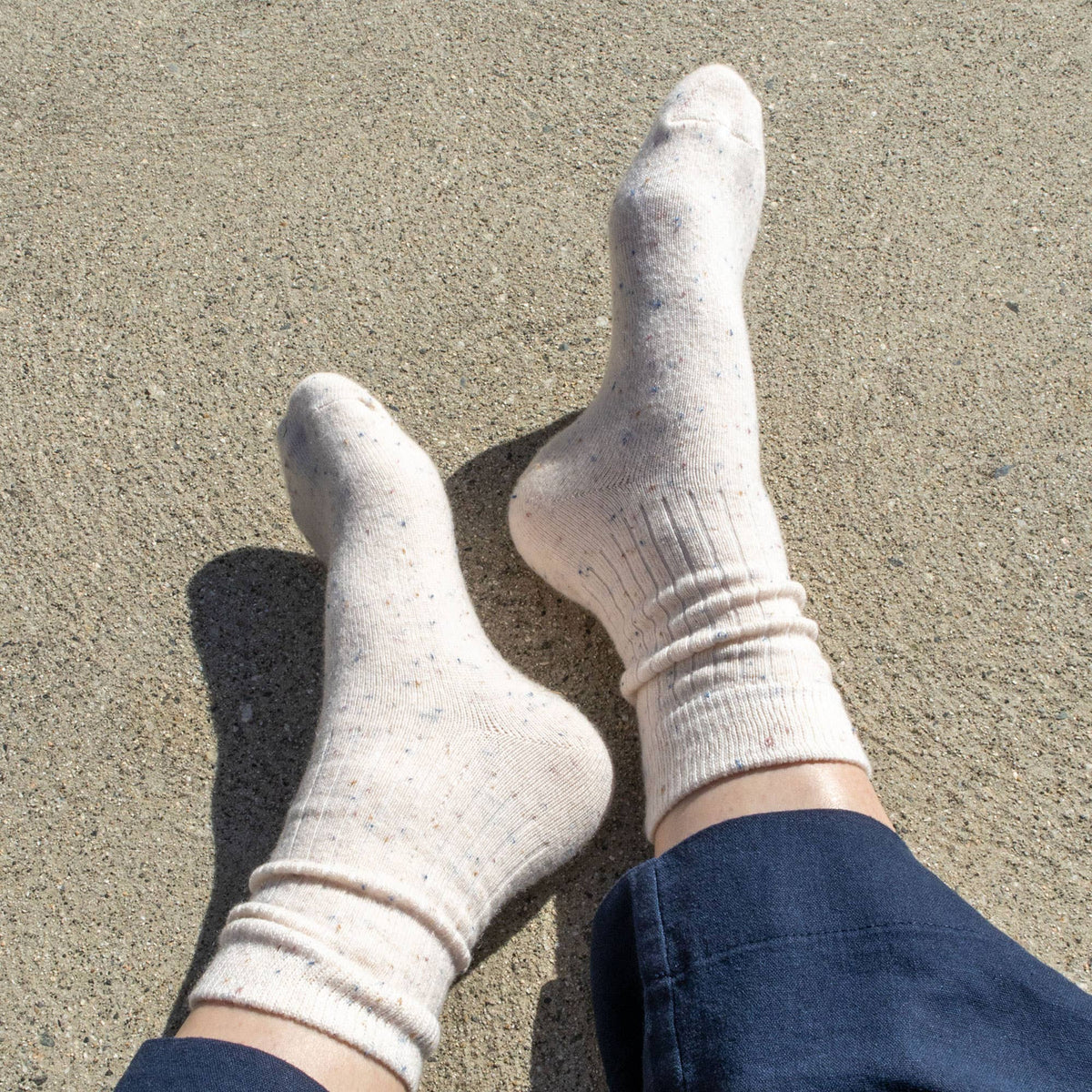 Chaussettes en laine mérinos - Crème confettis | Bondoodle
