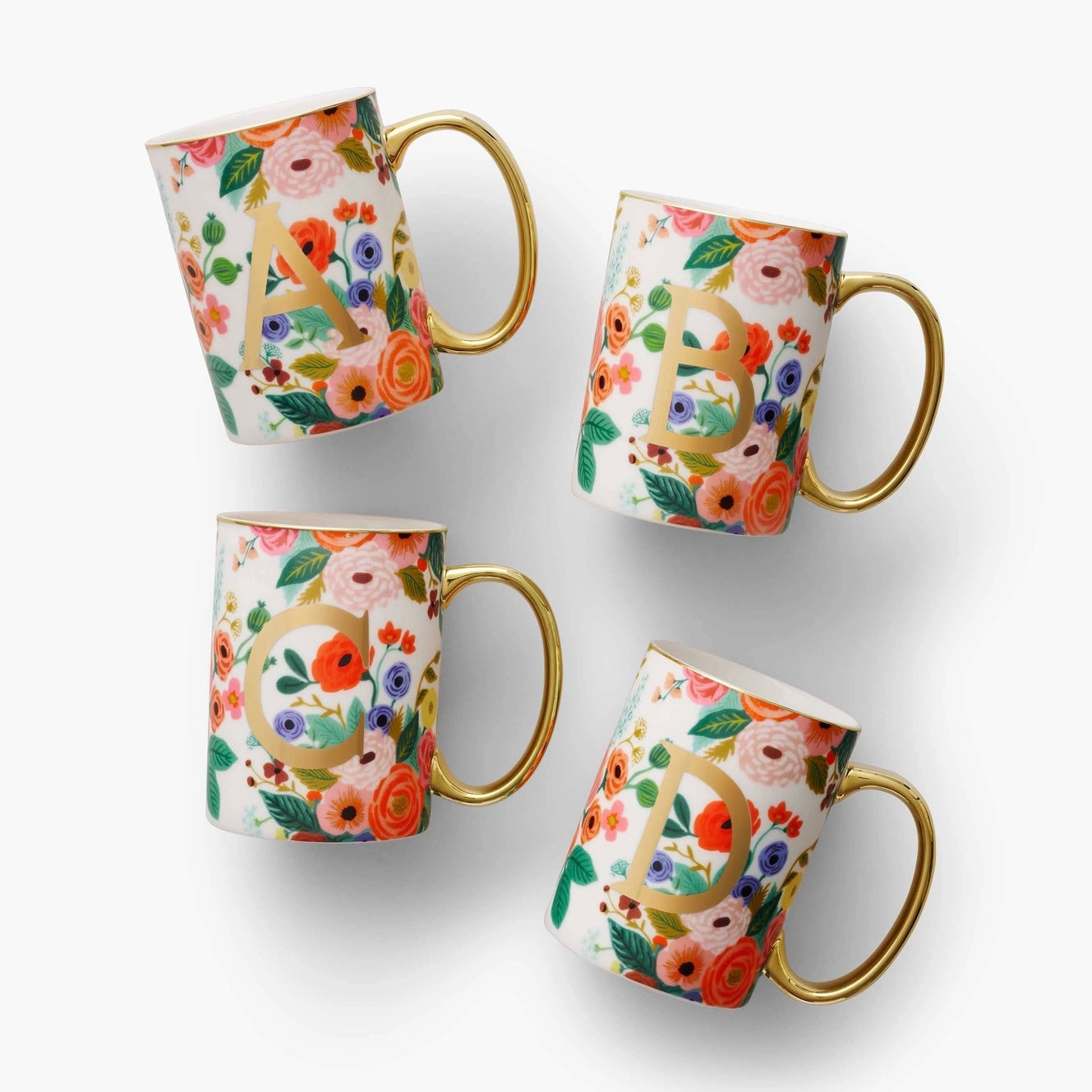 Tasse Monogramme Lettre Alphabet Rifle Paper Co. Garden Party