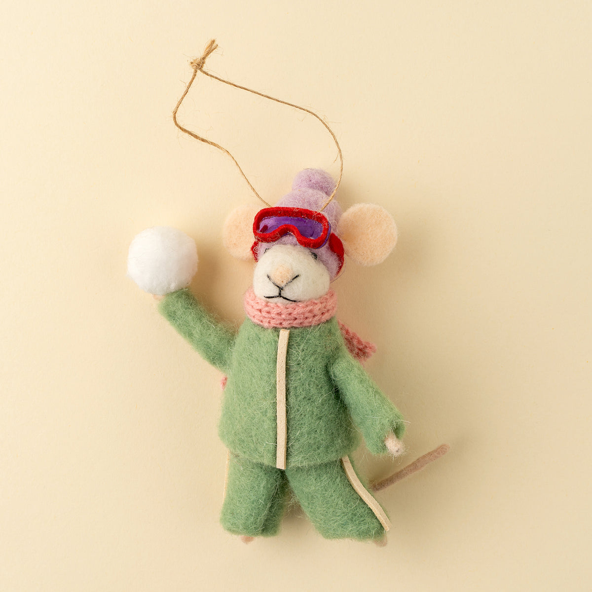Souris ornement hiver Noël Sarah Indaba coloré