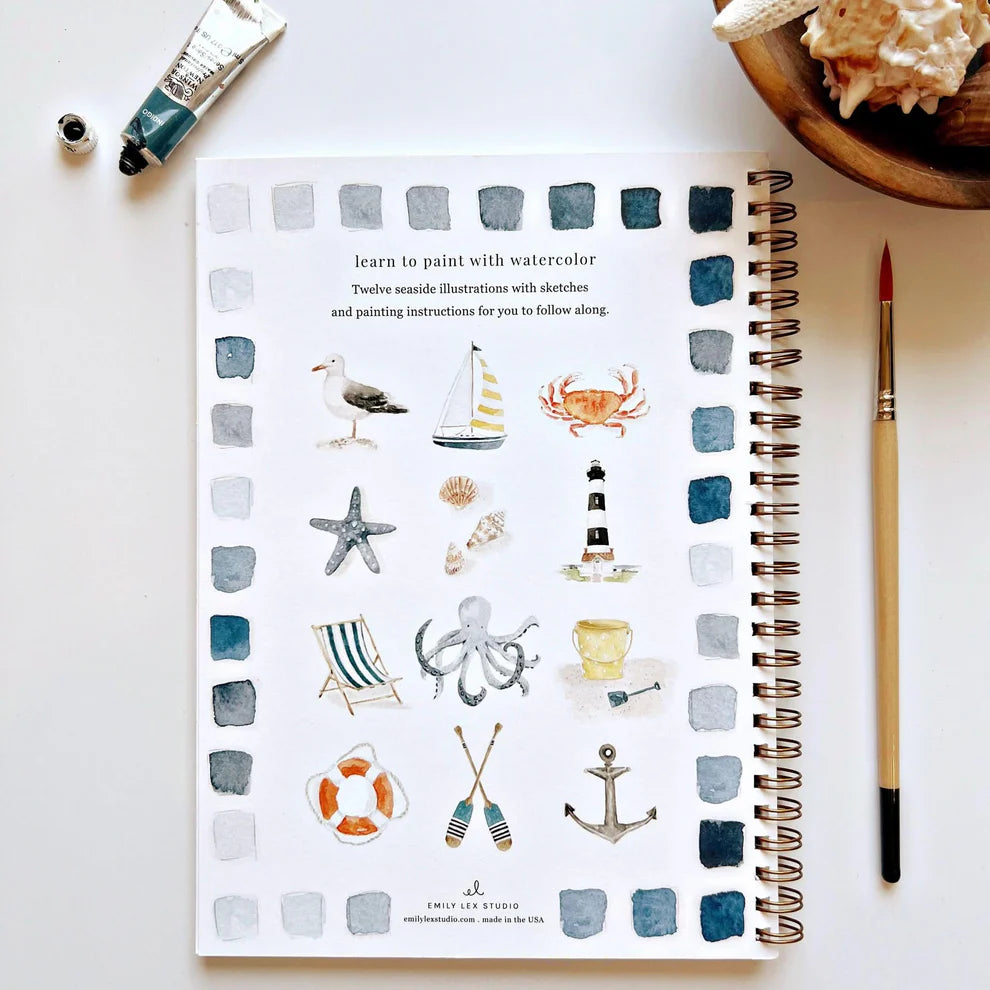 Cahier d’aquarelle - Bord de mer | Emily Lex Studio